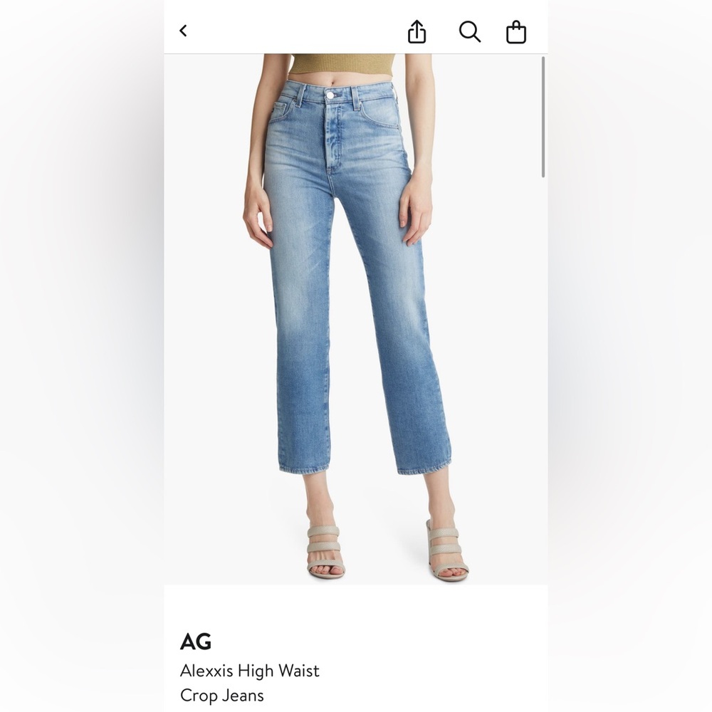 Ag Adriano Goldschmied Blue Ankle Cropped Jeans